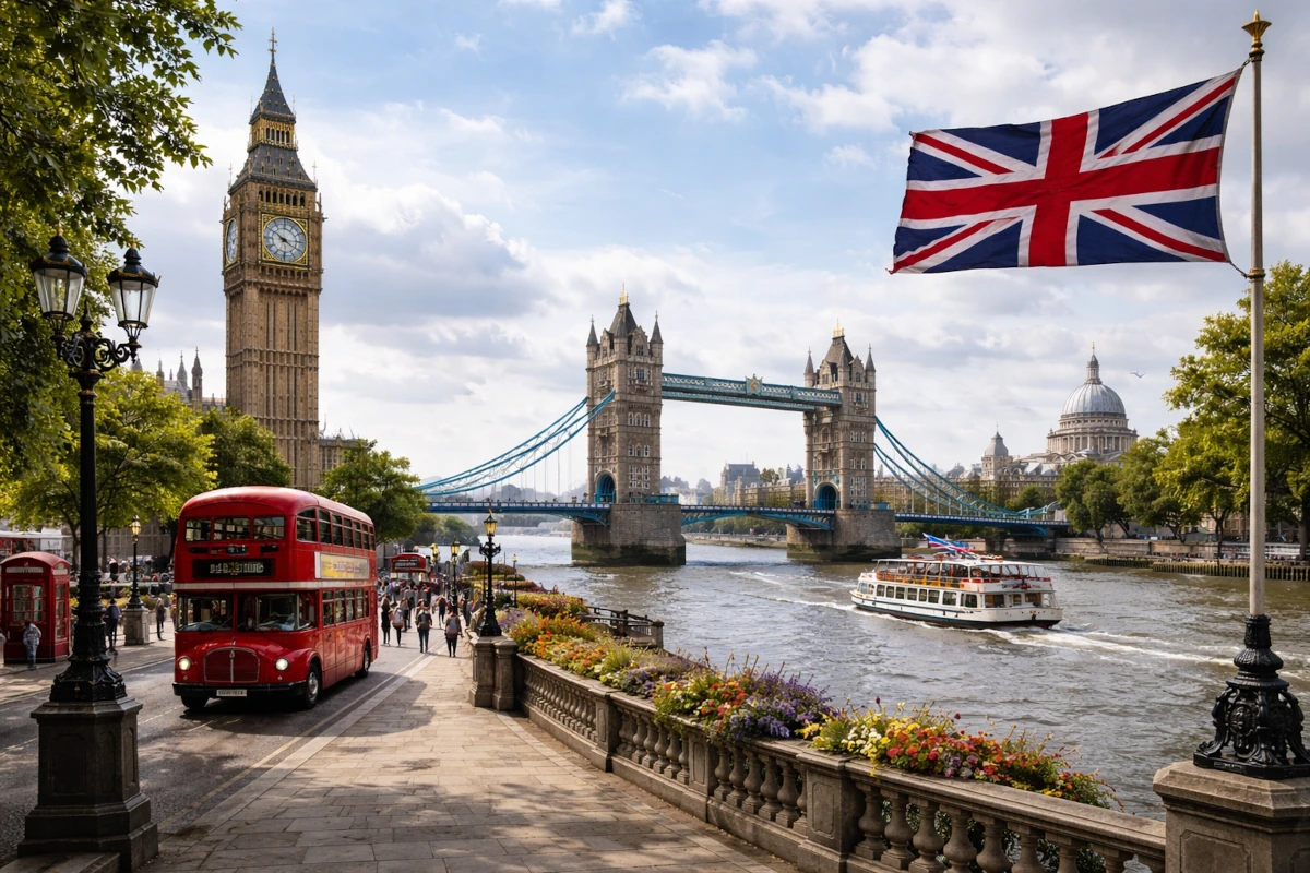 Ilustracja poglądowa przedstawiająca Londyn