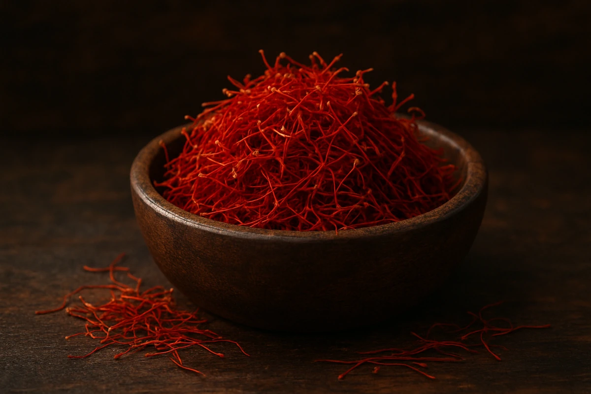 Wysuszone znamiona krokusa uprawnego – szafran
