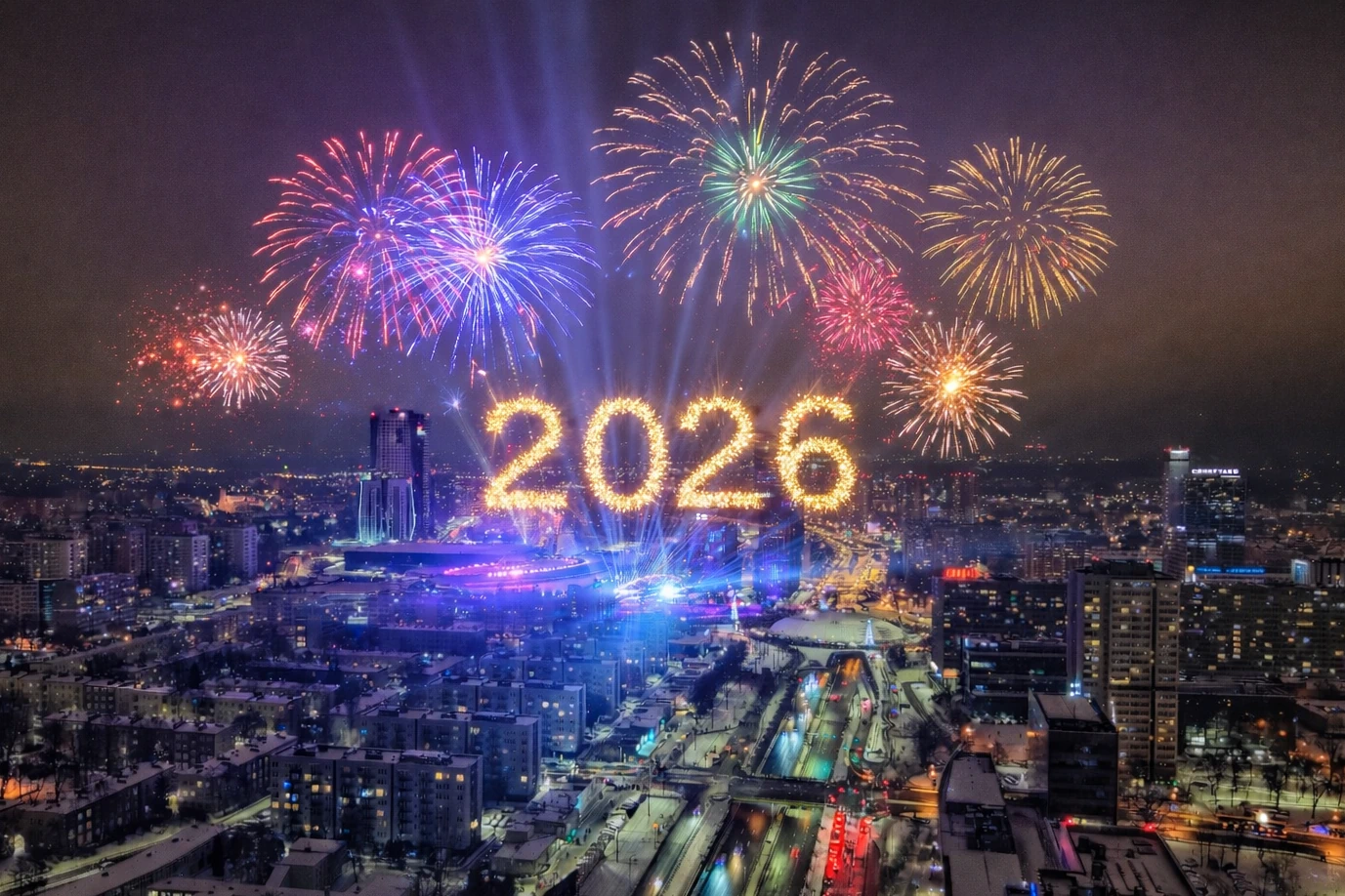 Nowy Rok 2026 w Katowicach – symboliczne pożegnanie roku 2025 i początek nowego etapu
