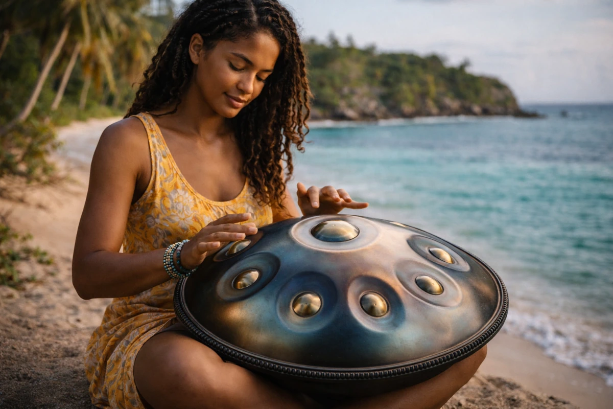 Handpan – stalowy instrument perkusyjny o charakterystycznym, organicznym brzmieniu
