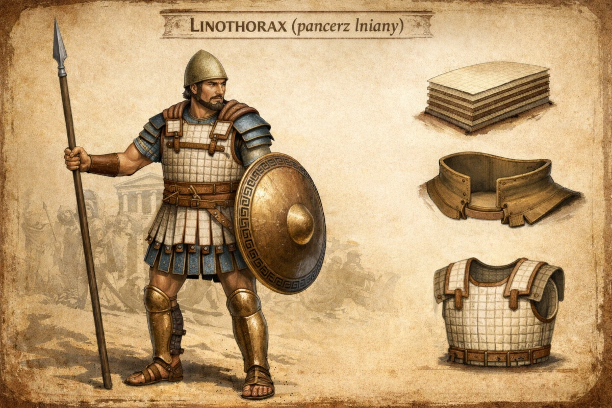 Linothorax – całościowy pancerz lniany stosowany w starożytnej Grecji
