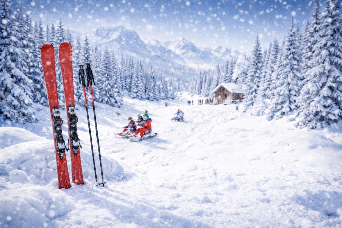 Zimowa sceneria z opadającym śniegiem – kontekst powstawania płatków śniegu