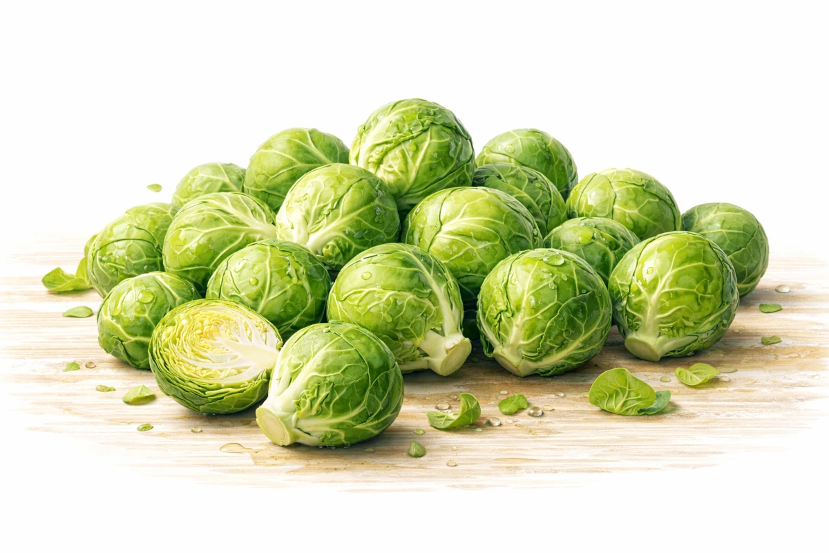 Brukselka – mała kapusta o zwartym pokroju, ilustracja poglądowa
