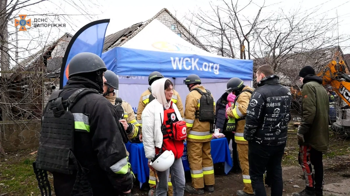 World Central Kitchen w Zaporożu po rosyjskim ataku rakietowym, 22 marca 2024 roku
