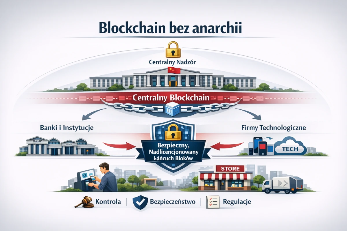Architektura e-CNY – ilustracja poglądowa systemu dwuwarstowego