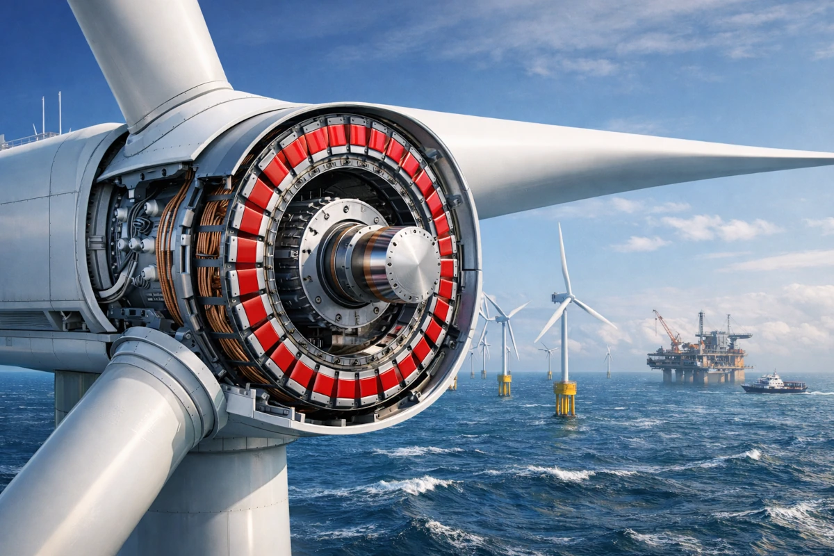 Turbina wiatrowa typu direct-drive wykorzystująca magnesy neodymowe