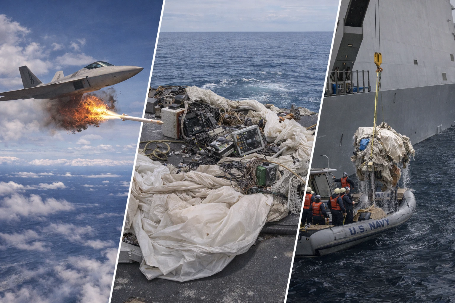 Operacja wydobycia szczątków balonu z oceanu