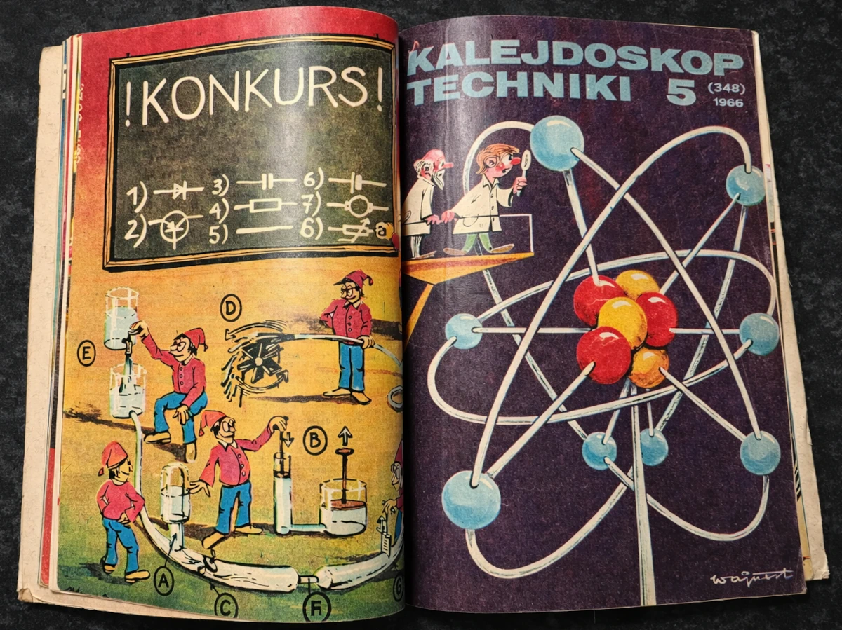 Okładka pisma „Kalejdoskop Techniki” – popularnonaukowego miesięcznika dla młodych pasjonatów techniki
