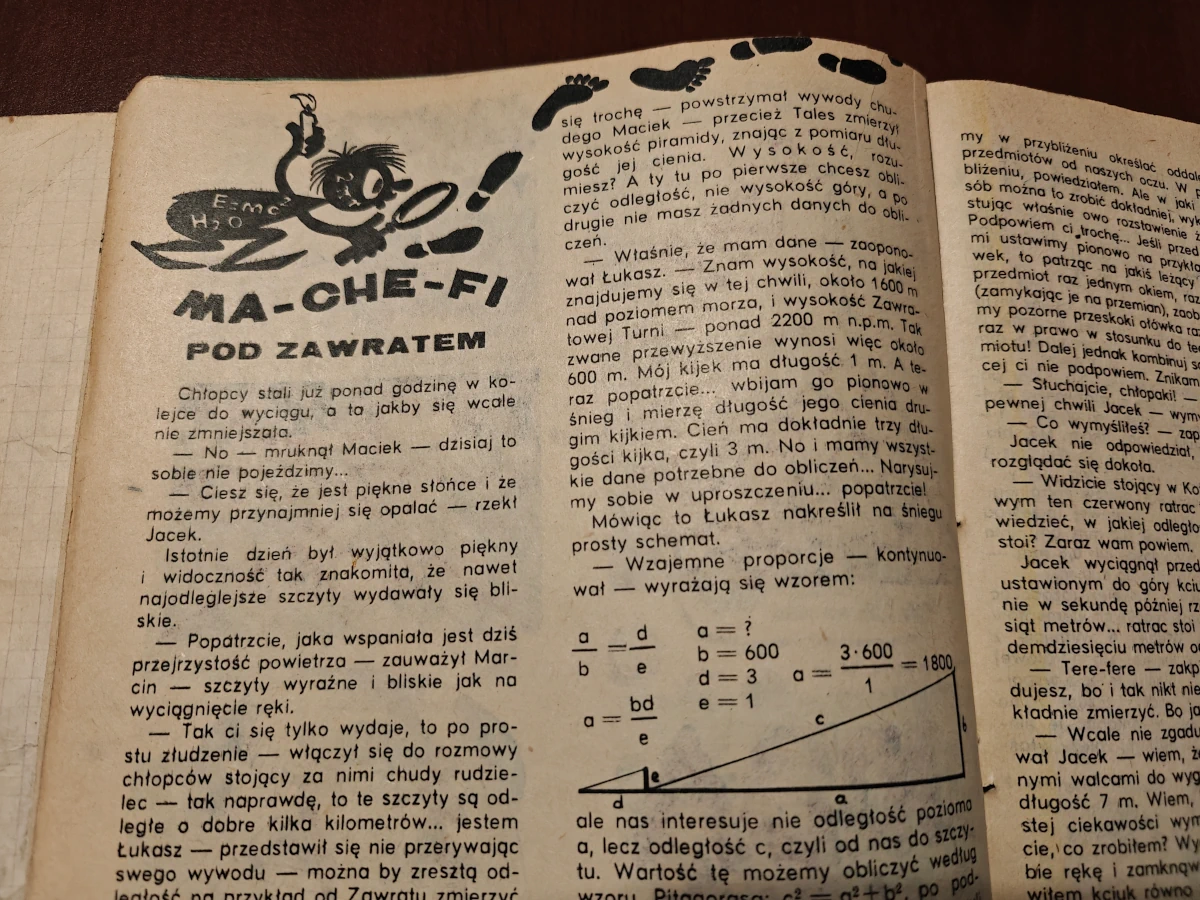„Przygody z MA-CHE-FI-m” – fragment pisma Kalejdoskop Techniki