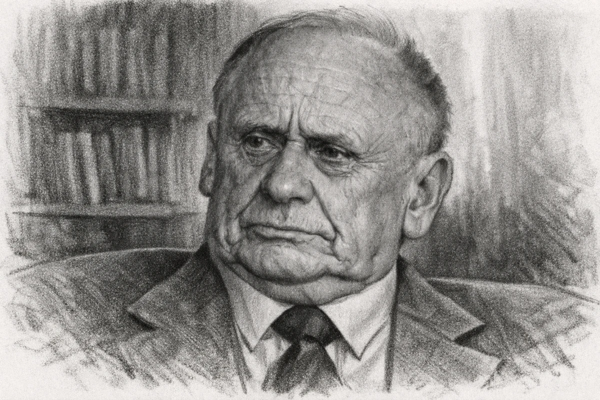 Stefan Kisielewski – szkic węglem twarzy i popiersia