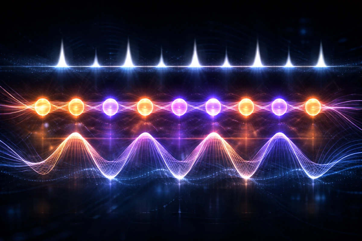 Artystyczna wizja kryształu czasu – periodyczna struktura oscylująca w czasie w ujęciu koncepcyjnym