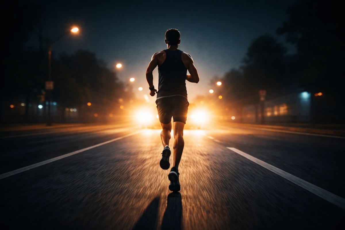 Wings for Life World Run – symboliczna scena biegu charytatywnego z udziałem uczestników na otwartej trasie
