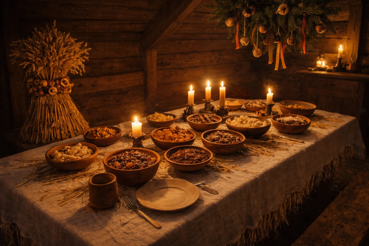 Szczodre Gody – słowiańskie święto przesilenia zimowego, wizualizacja poglądowa