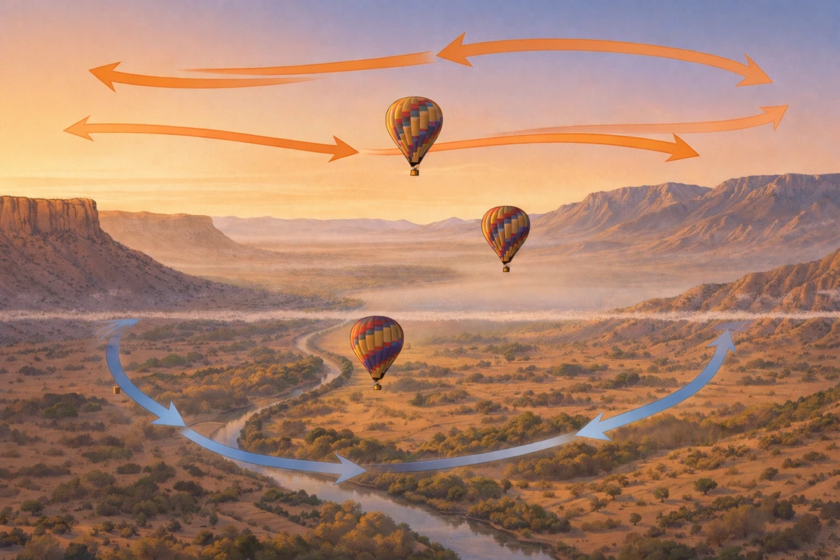 Balon na ogrzane powietrze podczas lotu
