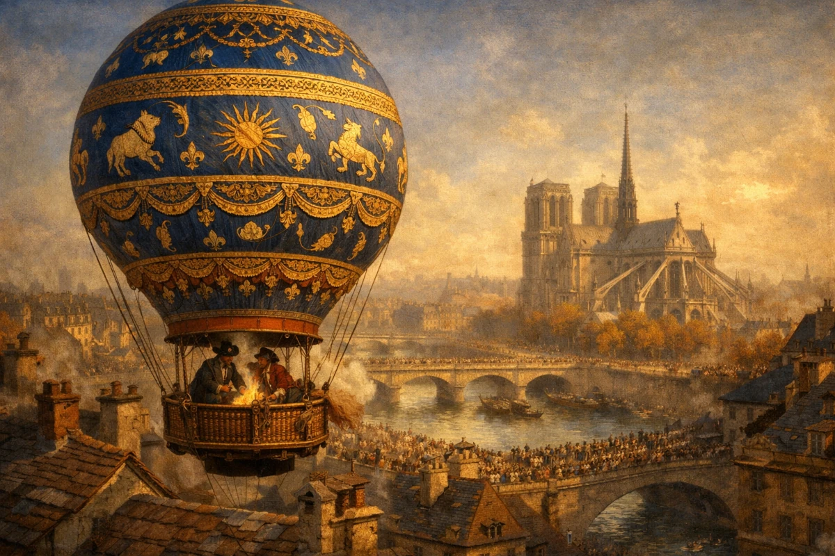 Pierwsze loty balonów na ogrzane powietrze w XVIII wieku
