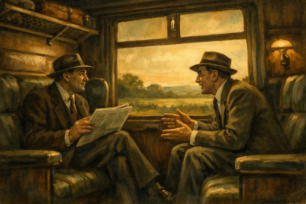 Spotkanie dwóch intelektualistów w przedziale kolejowym