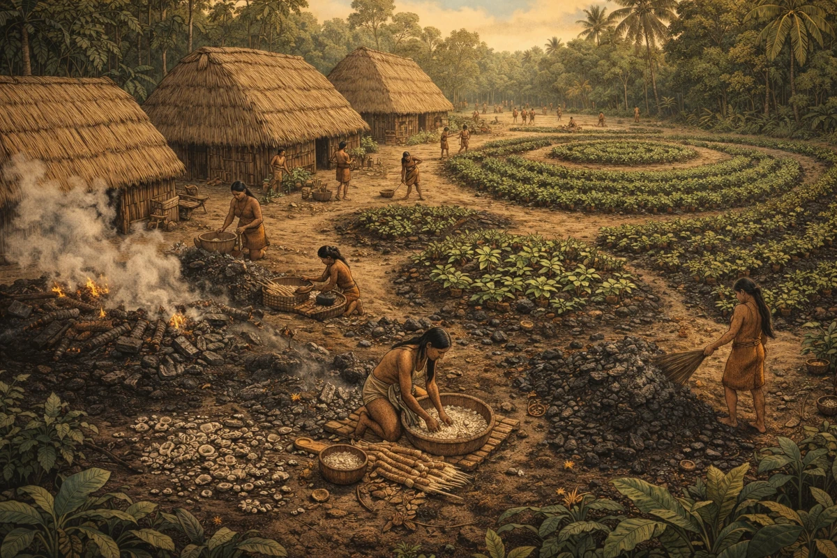 Osada w Amazonii w otoczeniu żyznych gleb Terra Preta