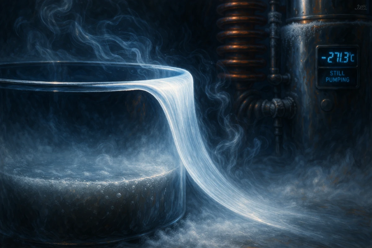 Skraplanie helu i zjawisko nadciekłości – ciecz przepływająca bez tarcia poza naczyniem