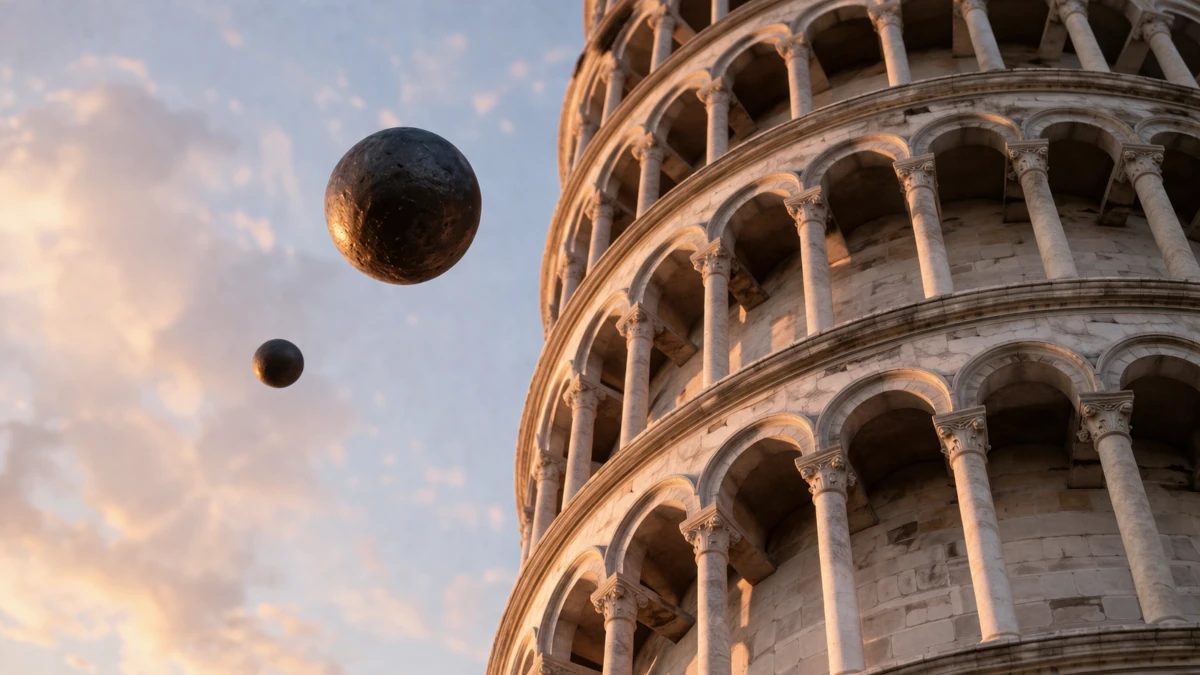 Kule spadające z Krzywej Wieży w Pizie – eksperyment przypisywany Galileuszowi