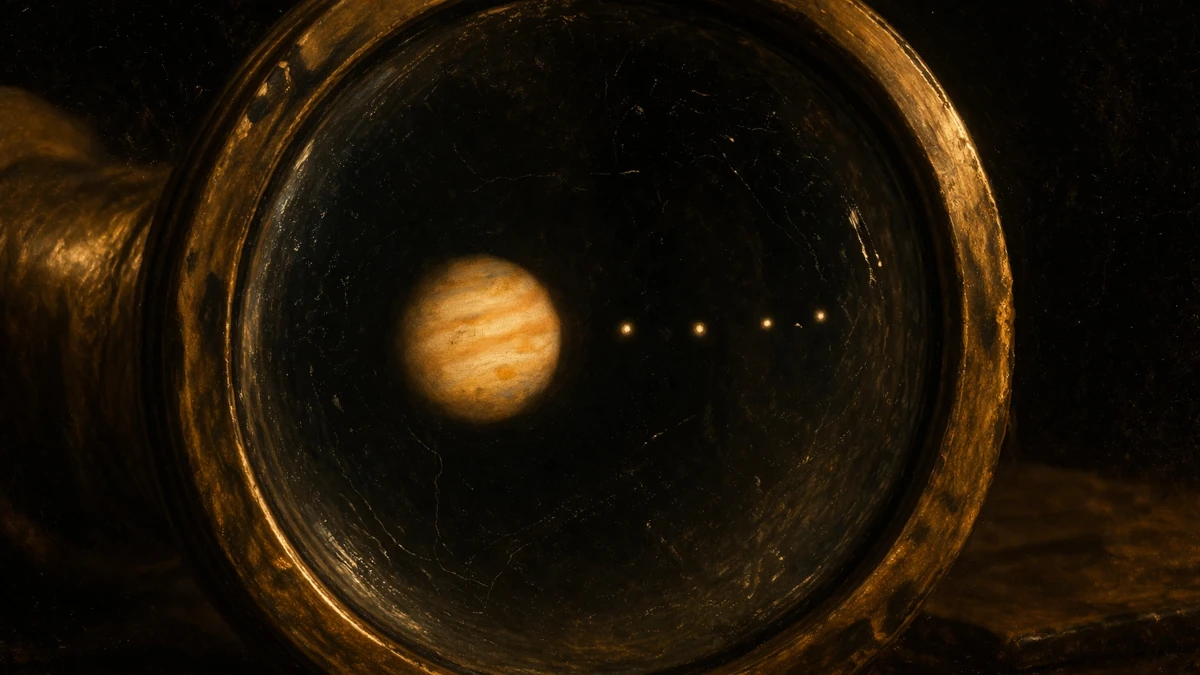 Księżyce Jowisza widziane przez lunetę – odkrycie Galileusza