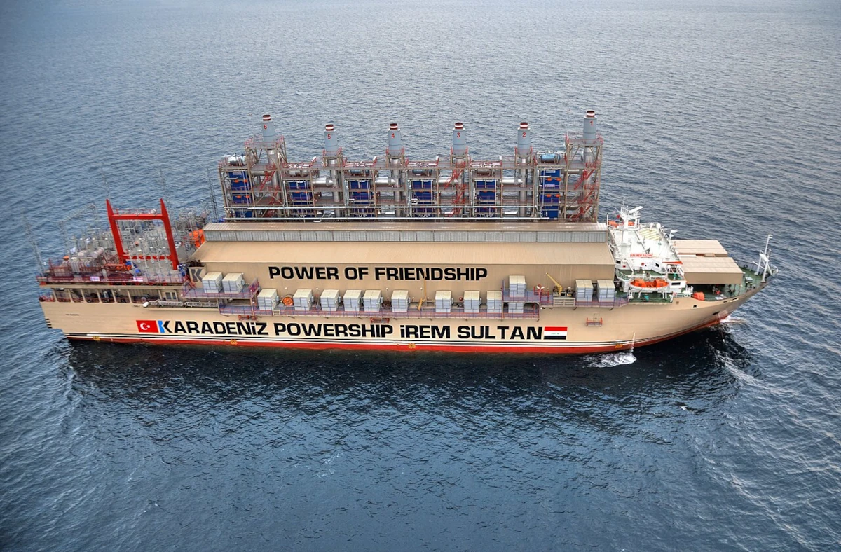 Karadeniz Powership İrem Sultan jako przykład pływającej elektrowni firmy Karpowership