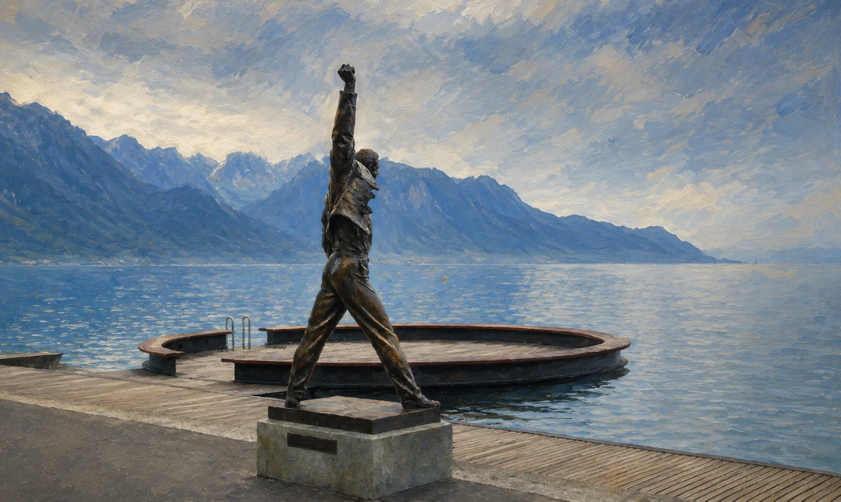 Pomnik rockowego wokalisty nad Jeziorem Genewskim w Montreux