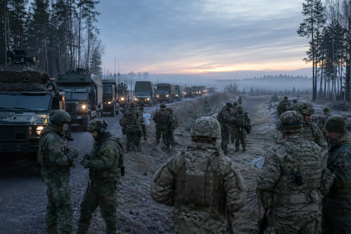 Wielonarodowy konwój wojskowy na wschodniej flance NATO