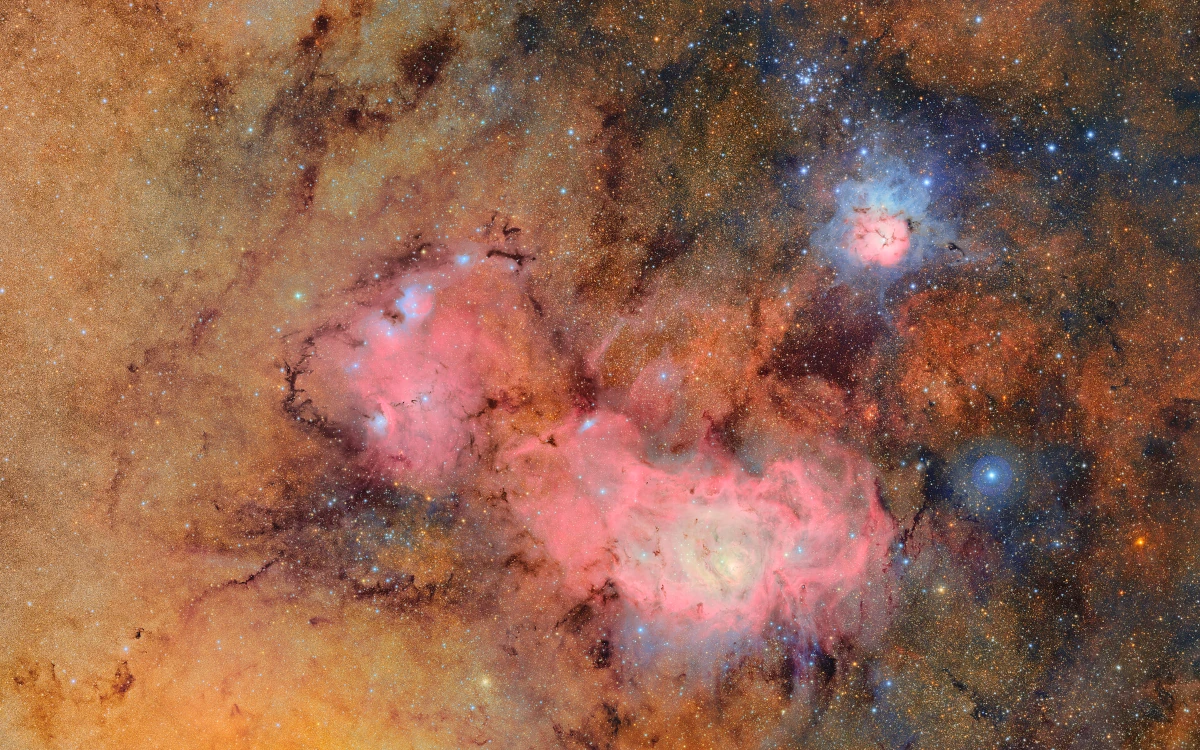 Mgławice Laguna i Trójlistna sfotografowane przez Vera C. Rubin Observatory
